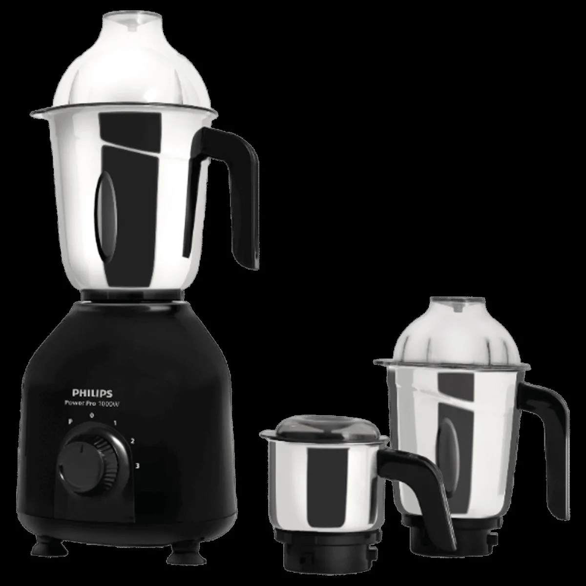 PHILIPS 1000 Watt 3 Jars Mixer Grinder (QuickCool Ventilation Technology, Black)