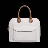 Sunmi Charmer Polyester Sling Bag for 14 Inch Laptop (10 L, Water Resistant, Off White)
