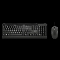 Lenovo 160 Wired Keyboard & Mouse Combo (104 Keys, 1600 DPI, LED Indicators, Black)