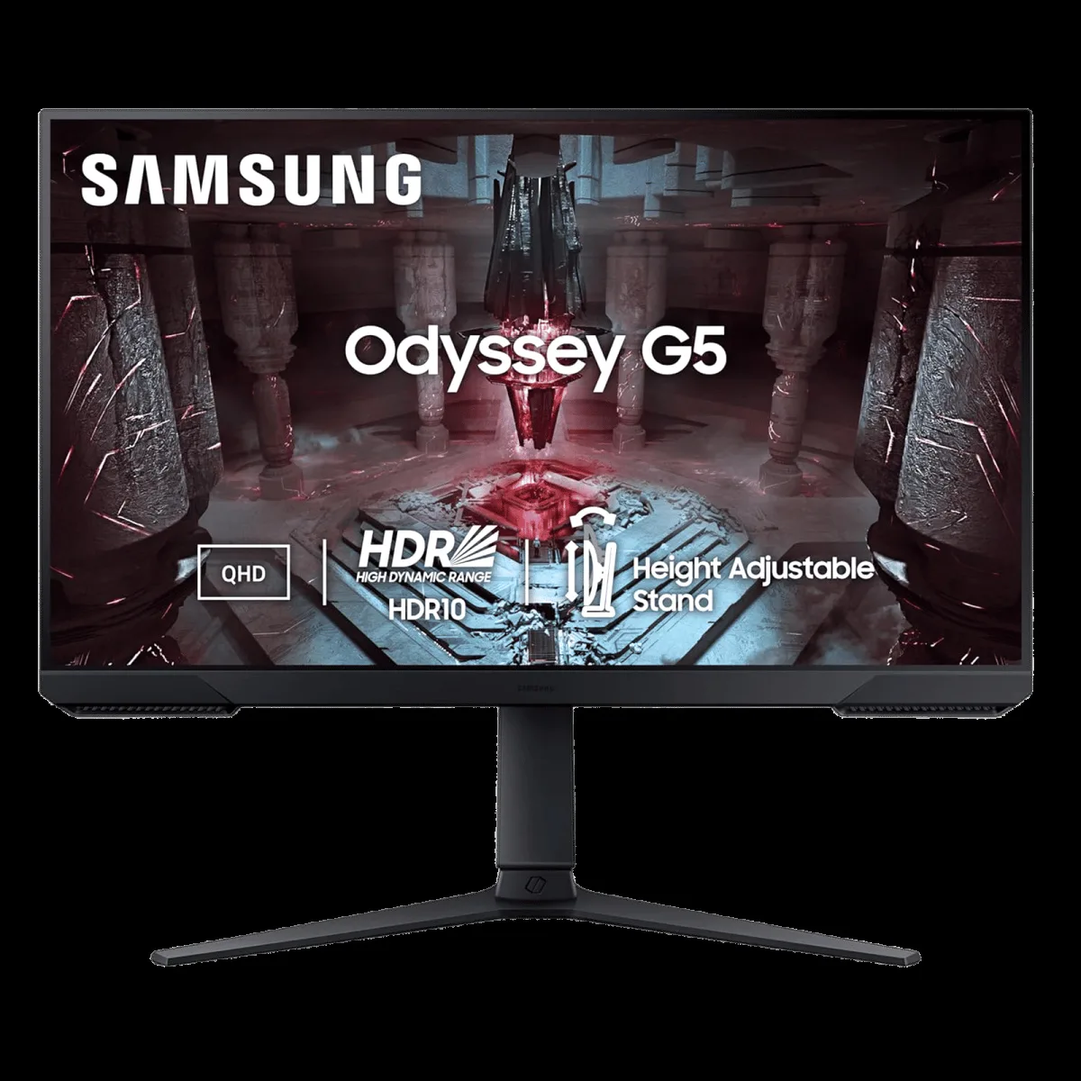 SAMSUNG Odyssey G5 63.5 cm (27 inch) QHD VA Panel Height Adjustable Gaming Monitor with AMD FreeSync Premium
