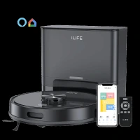 ILIFE T20s Ultra Robotic Vacuum Cleaner & Mop with Upgraded LiDAR Navigation Technology (Multi Floor Mapping, Black)