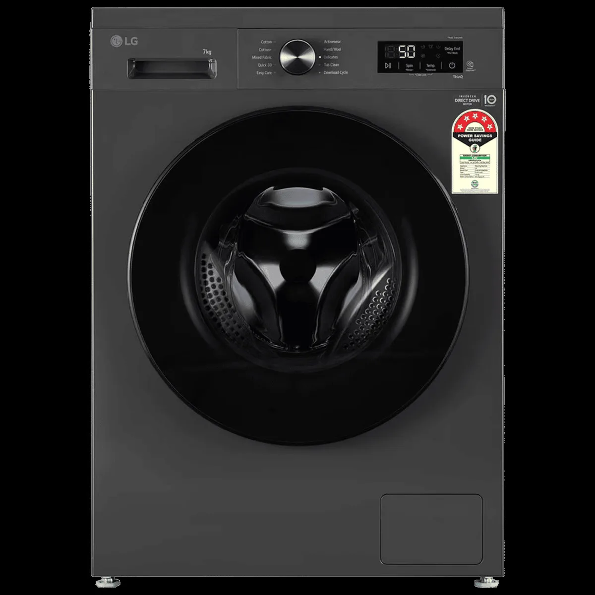 LG 7 kg 5 Star Wi-Fi Inverter Fully Automatic Front Load Washing Machine (FHB1207Z4M, Auto Restart, Middle Black)