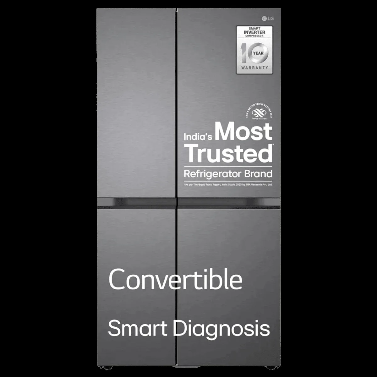 LG 650 Litres 3 Star Frost Free Side by Side Refrigerator with Auto Smart Connect (GL-B257JDS3, Dazzle Steel)