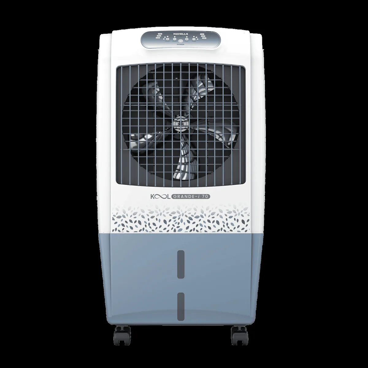 Havells KoolGrande-i 70 Litres Desert Air Cooler with Low Water Alarm (Dual Flow Technology, White & Grey)