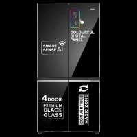 Haier 630 Litres Frost Free French Door Smart Wifi Enabled Refrigerator with Motion Sensor (HRB-700KGU1, Black Glass)