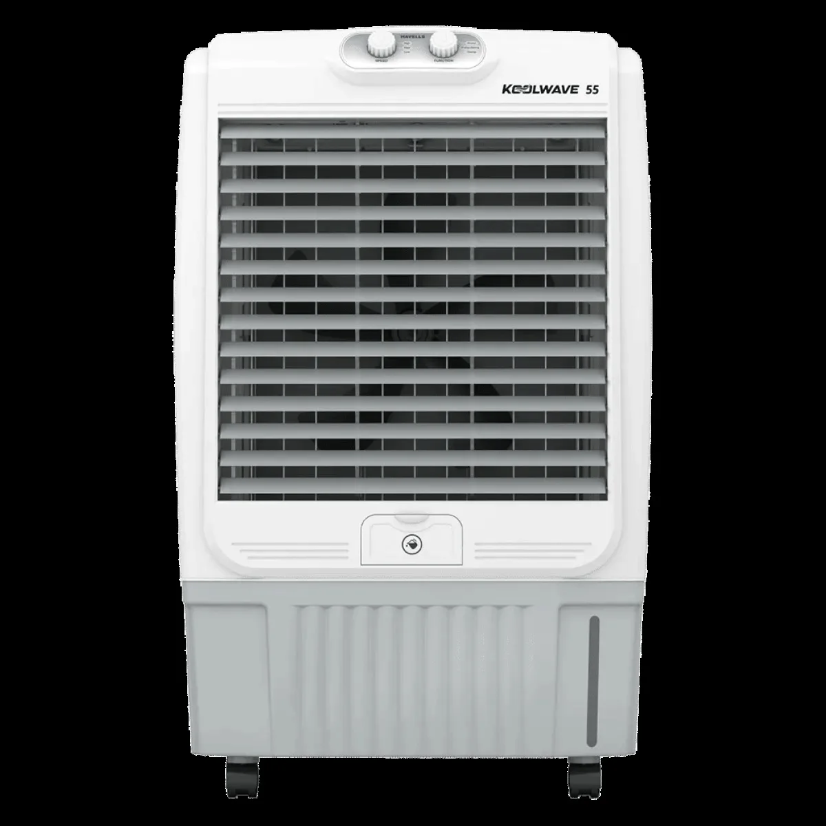 HAVELLS KoolWave 55 Litres Desert Air Cooler with Double Ball Bearing Motor (Fully Collapsible Louvers, White & Grey)