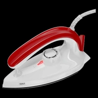 GM Wave 1000 Watts Dry Iron (360 Degree Swivel Cord, Red)
