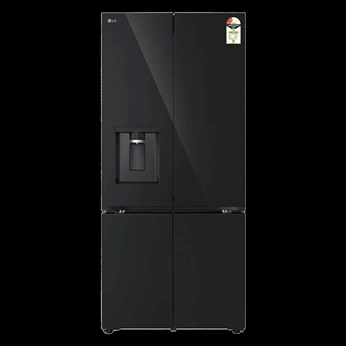 LG 605 Litres 2 Star Frost Free French Door Smart Wifi Enabled Refrigerator with Automatic Ice Maker (GV-F25FFGHB, Black Glass)