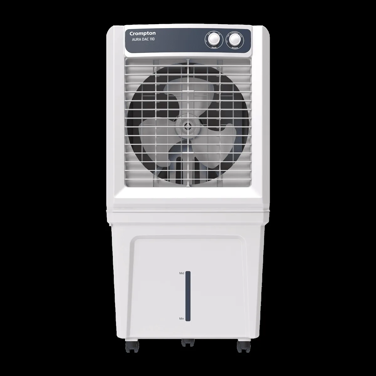 Crompton Aura 110 Litres Desert Air Cooler with Everlast Pump (Collasible Louvers, Indian Ink & While)