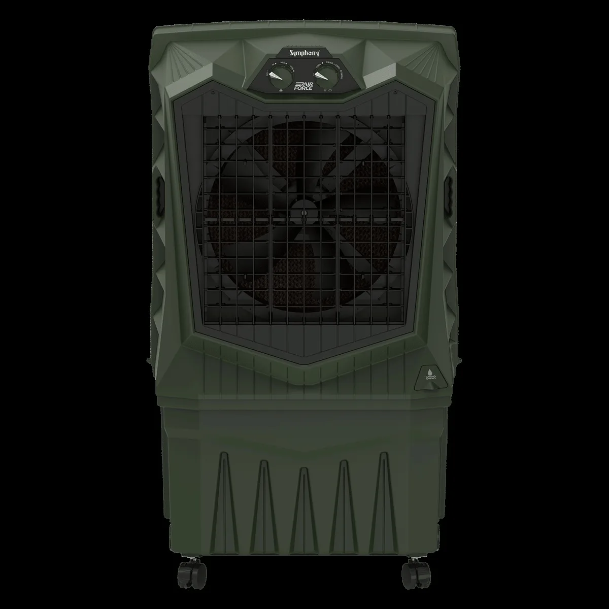 Symphony Air Force 95 Litres Desert Air Cooler with Auto Louver Movement (Inverter Compatible, Militry Green)