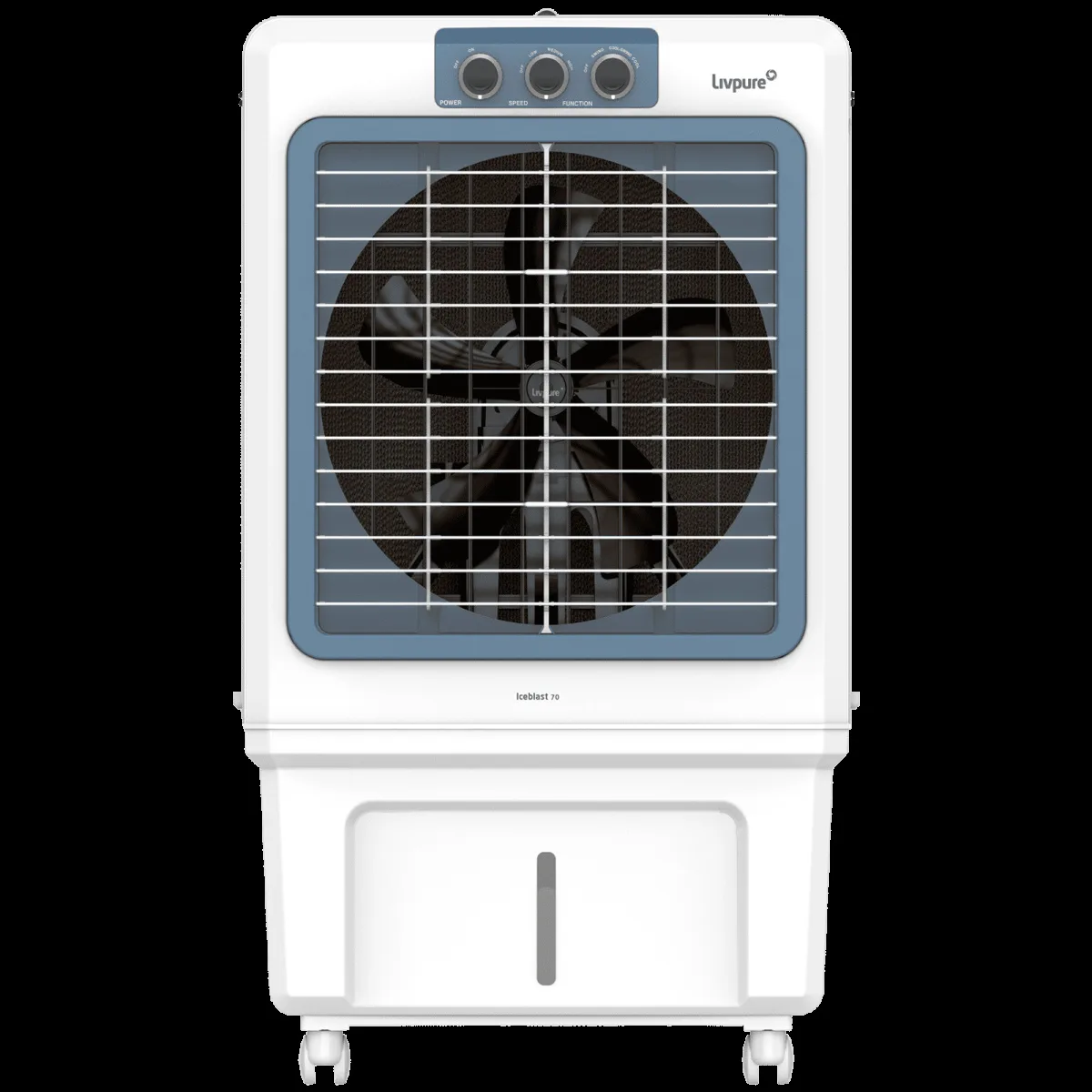 Livpure Iceblast 70 Litres Desert Air Cooler with Ice Chamber (Thermal Overload Protection, White and Blue)