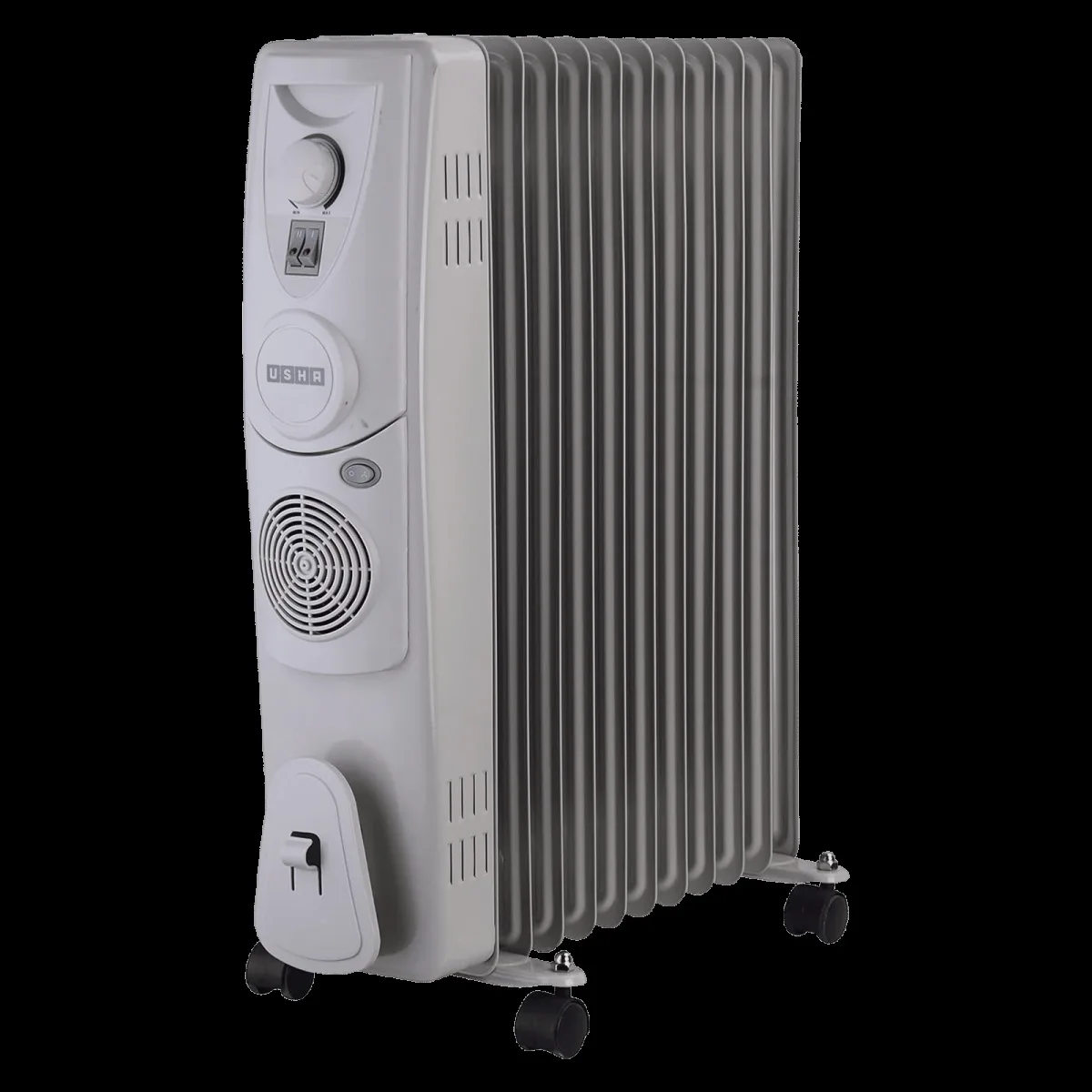 USHA 4211 F 2500W PTC Oil Filled Radiator Room Heater with IP23 Protection (Adjustable Thermostat