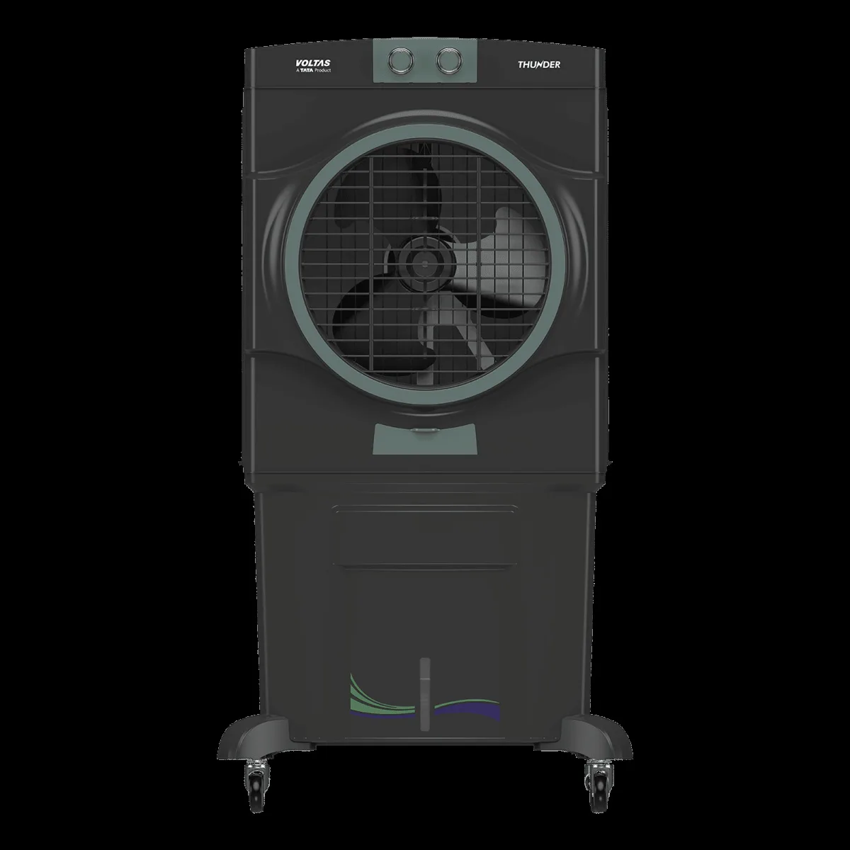 VOLTAS Thunder 85 Litres Desert Air Cooler with Thermal Overload Protection (3 Speed Control, Dark Grey)