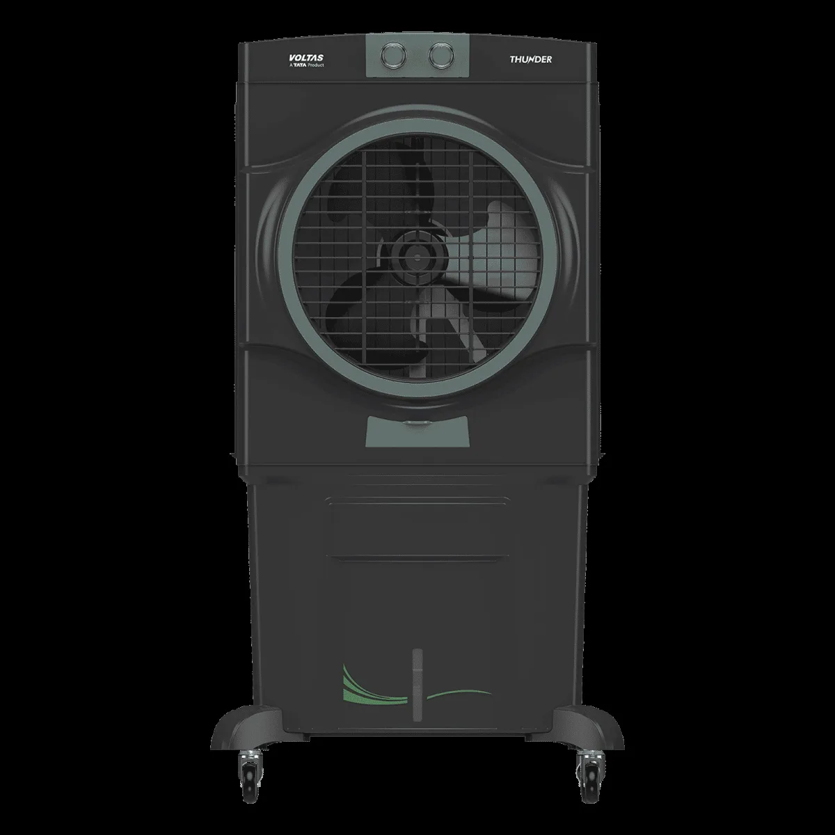 VOLTAS Thunder 110 Litres Desert Air Cooler with Thermal Overload Protection (3 Speed Control, Dark Grey)