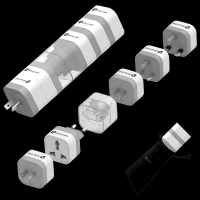 UltraProlink 5 Plugs Travel Adapter (Versatile Voltage Handling, UM1164, White)