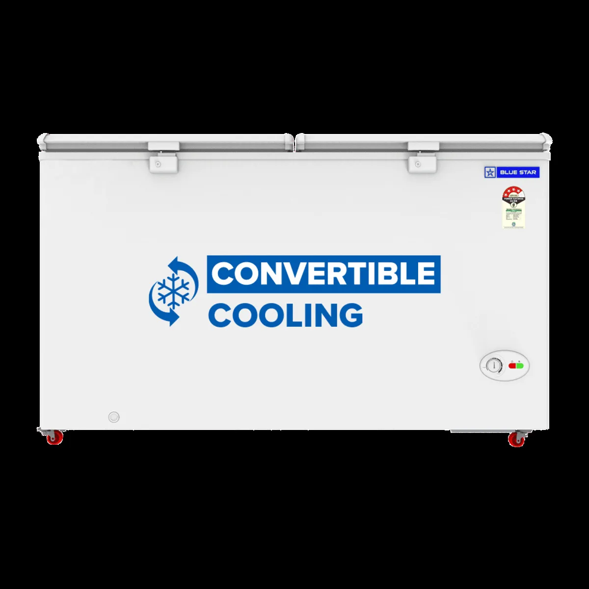Blue Star N Series 400 Litres 4 Star Manual Defrost Double Door Convertible Deep Freezer with Quadracool Technology (HT4-N450, White)