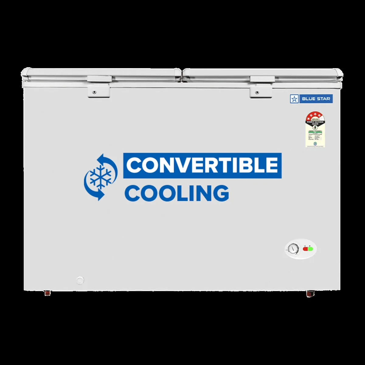 Blue Star N Series 350 Litres 4 Star Manual Defrost Double Door Convertible Deep Freezer with Quadracool Technology (HT4-N375, White)