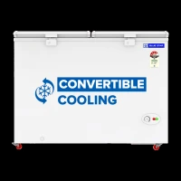 Blue Star N Series 300 Litres 4 Star Manual Defrost Double Door Convertible Deep Freezer with Quadracool Technology (HT4-N350, White)