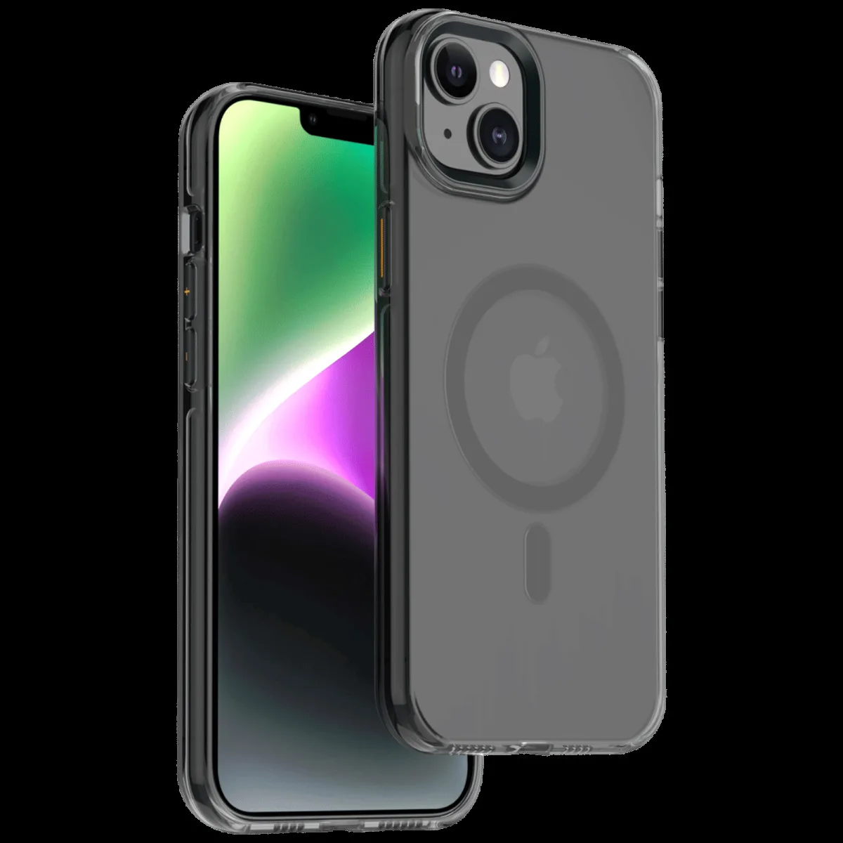 Muvtech Crystal Pro Snap Hard Polycarbonate & Thermoplastic Polyurethane Back Case for Apple iPhone 15 (Supports Wireless Charging, Black)