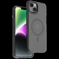 Muvtech Crystal Pro Snap Hard Polycarbonate & Thermoplastic Polyurethane Back Case for Apple iPhone 15 (Supports Wireless Charging, Black)