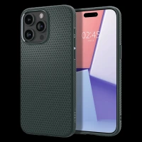 spigen Liquid Air TPU Back Cover for Apple iPhone 15 Pro (Supports Wireless Charging, Abyss Green)