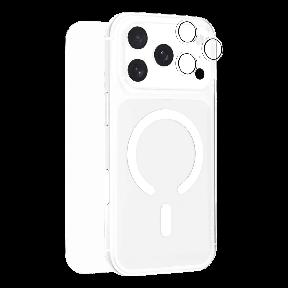 HYPHEN DURO TPU Back Cover, Tempered Glass & Lens Protector Combo for Apple iPhone 17 Pro Max (Magsafe Charging Compatible, Clear)