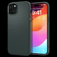 spigen Liquid Air TPU Soft Back Cover for iPhone 15 (Air Cushion Technology, Abyss Green)