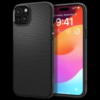 spigen Liquid Air Soft TPU Back Cover for iPhone 15 (Air Cushion Technology, Matte Black)