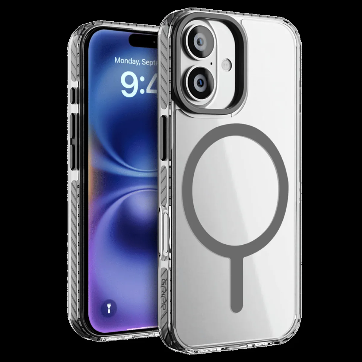 GRIPP Combat Hard TPU & Polycarbonate Back Cover for Apple iPhone 16 Plus (MagSafe Compatible, Grey)