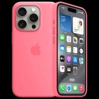 Apple Soft Silicone Back Cover for Apple iPhone 15 Pro (Supports Wireless Charging, Pink)