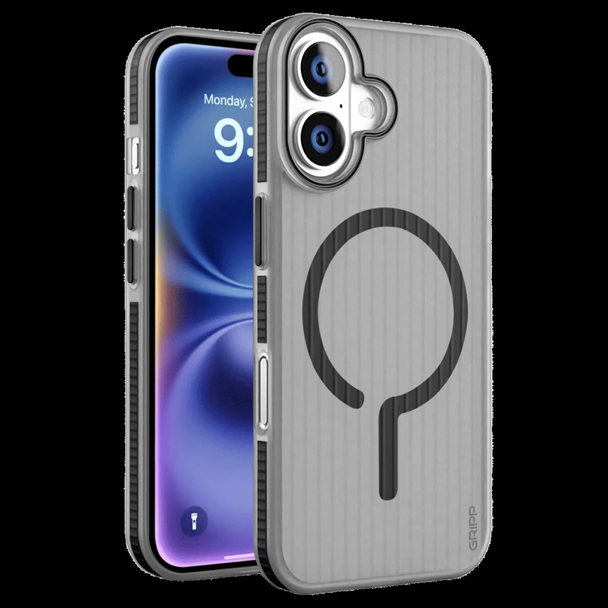 GRIPP Slimfit TPU Back Cover for Apple iPhone 16 (MagSafe Charging Support, Black)