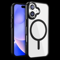 GRIPP Clarion Hard & Soft TPU & Polycarbonate Back Cover for Apple iPhone 16 (MagSafe Compatibility, Black)