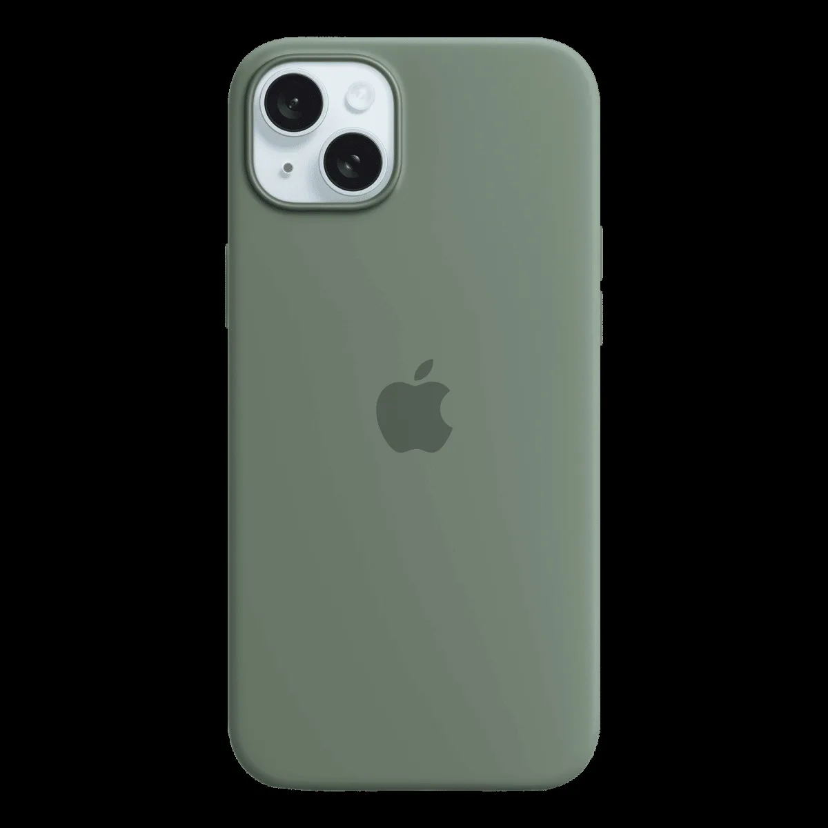 Apple Soft Silicone Back Cover for Apple iPhone 15 Plus (MagSafe Charging Support, Cypress)