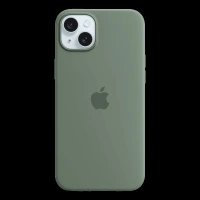 Apple Soft Silicone Back Cover for Apple iPhone 15 Plus (MagSafe Charging Support, Cypress)