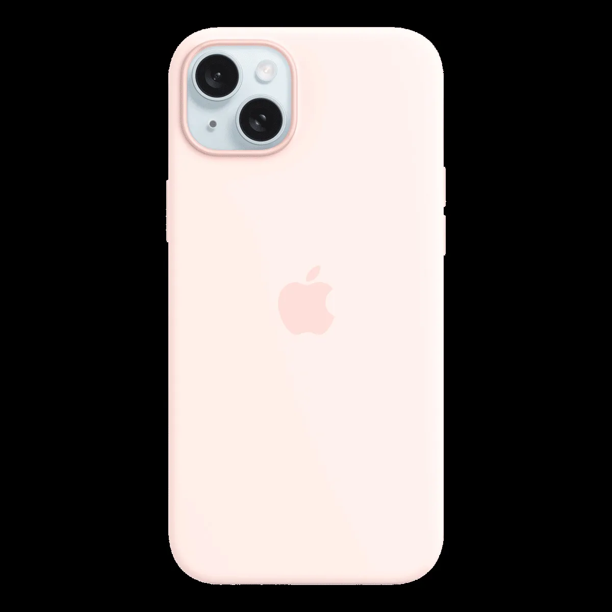 Apple Soft Silicone Back Cover for Apple iPhone 15 Plus (MagSafe Charging Support, Light Pink)