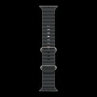 Apple Titanium & Fluoroelastomer Ocean Band for Apple Watch (44mm / 45mm / 46mm / 49mm) (Black Titanium Finish Buckle, Black)