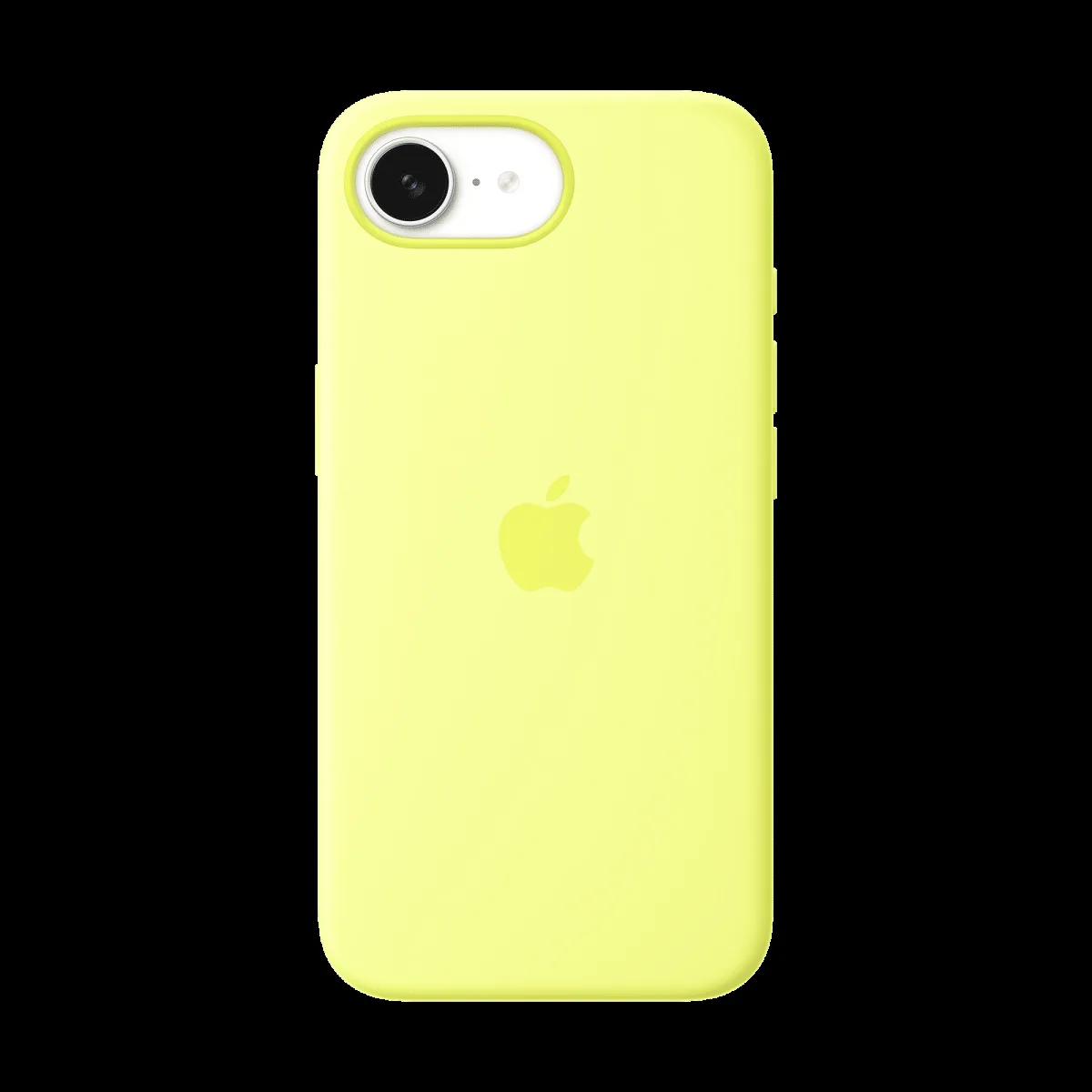 Apple Soft Silicone Back Cover for Apple iPhone 16e (Soft Touch Finish, Neon Yellow)