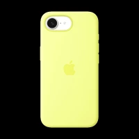 Apple Soft Silicone Back Cover for Apple iPhone 16e (Soft Touch Finish, Neon Yellow)