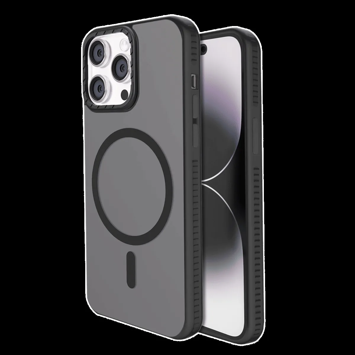 GRIPP Alpine Rubber Back Cover for Apple iPhone 15 Plus (MagSafe Compatible, Black)