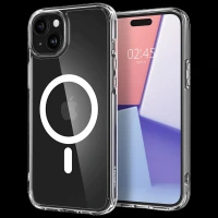 spigen Ultra Hybrid TPU & Polycarbonate Back Cover for Apple iPhone 15 (Supports Wireless Charging, White)