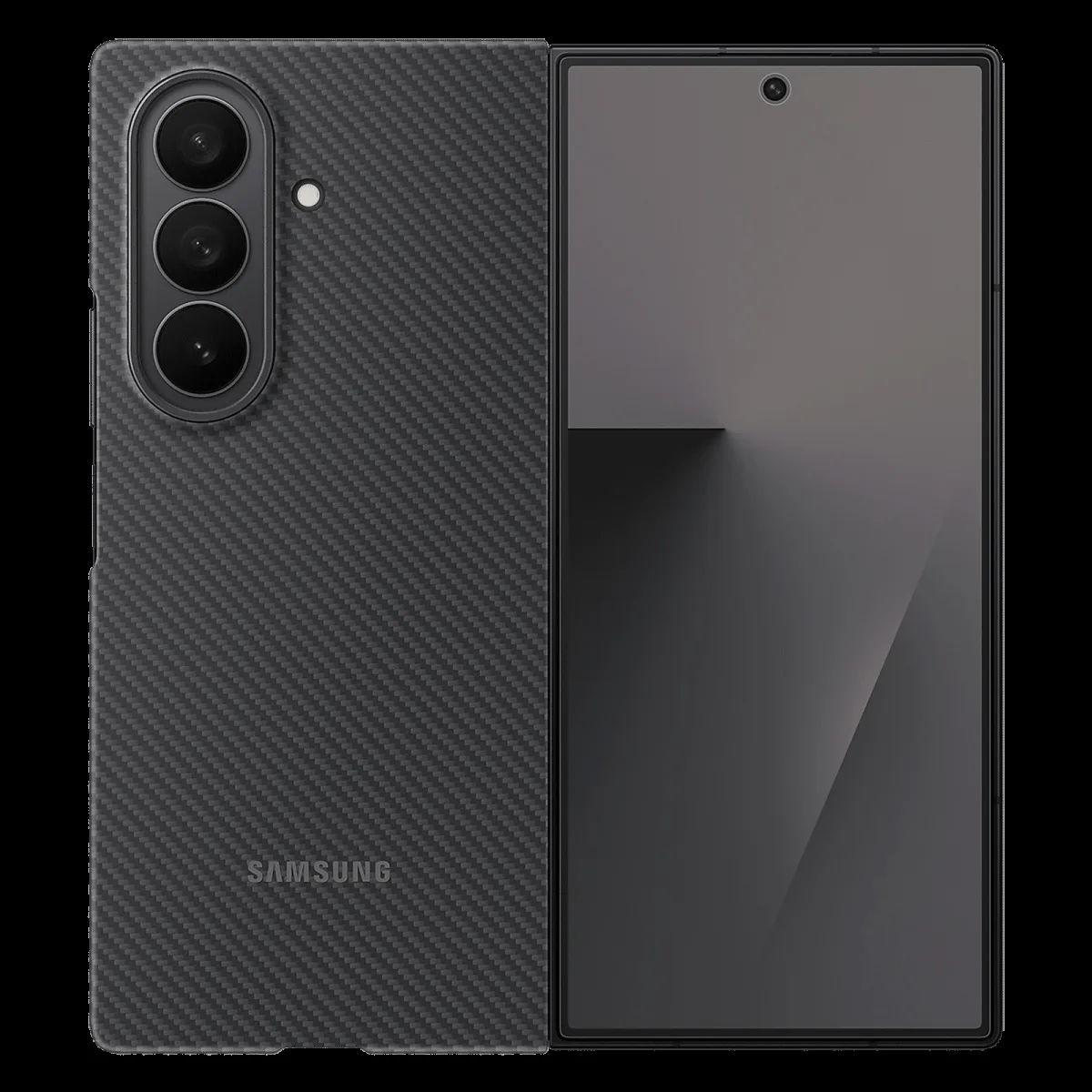 SAMSUNG Aramid & Carbon Fiber Back Cover for SAMSUNG Galaxy Z Fold7 (Easy-to-grip Feel, Black)