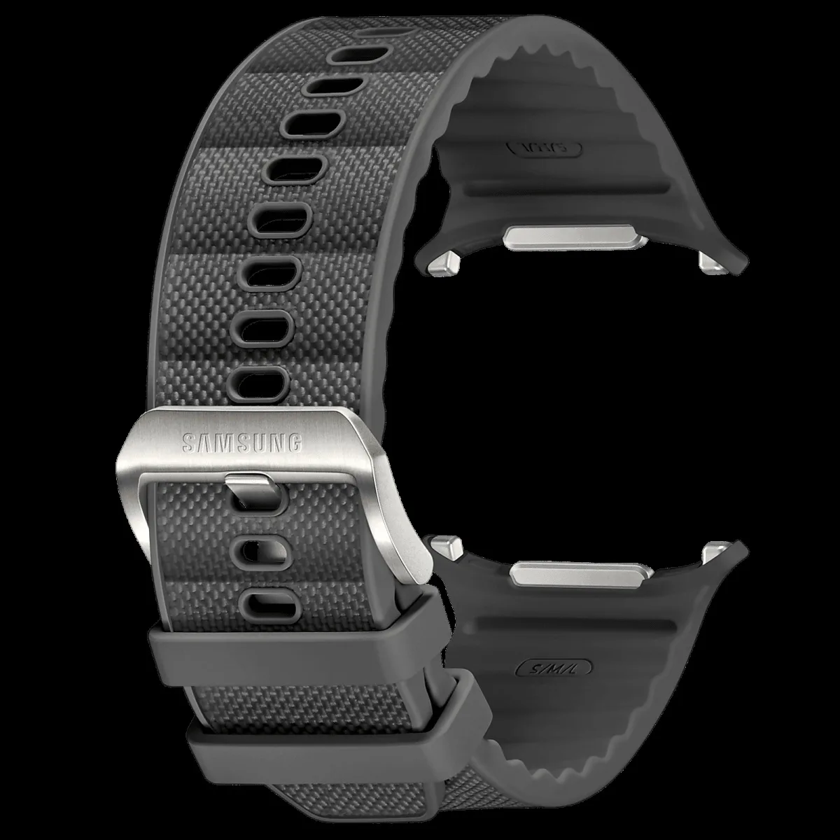 SAMSUNG ET-SBL70MBEGIN HNBR, Nylon, Titanium, SUS Peak Form Band for SAMSUNG Galaxy Watch Ultra (Lugless Design, Dark Gray)
