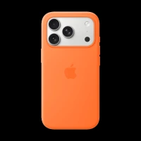 Apple Soft Silicone Back Cover for Apple iPhone 17 Pro (MagSafe Compatible, Orange)