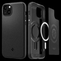spigen Mag Armor MagFit Thermoplastic Polyurethane Back Case for iPhone 15 Plus (Air Cushion Technology, Matte Black)