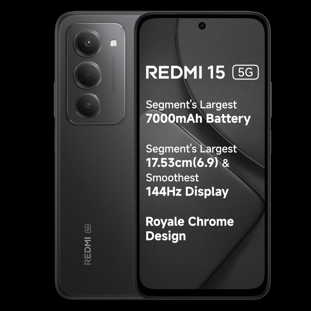 Redmi 15 5G (8GB RAM, 128GB, Midnight Black)