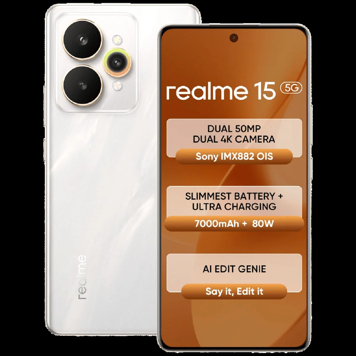 realme 15 5G (8GB RAM, 256GB, Flowing Silver)