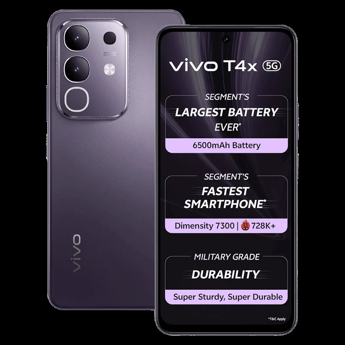 vivo T4x 5G (8GB RAM, 128GB, Pronto Purple)