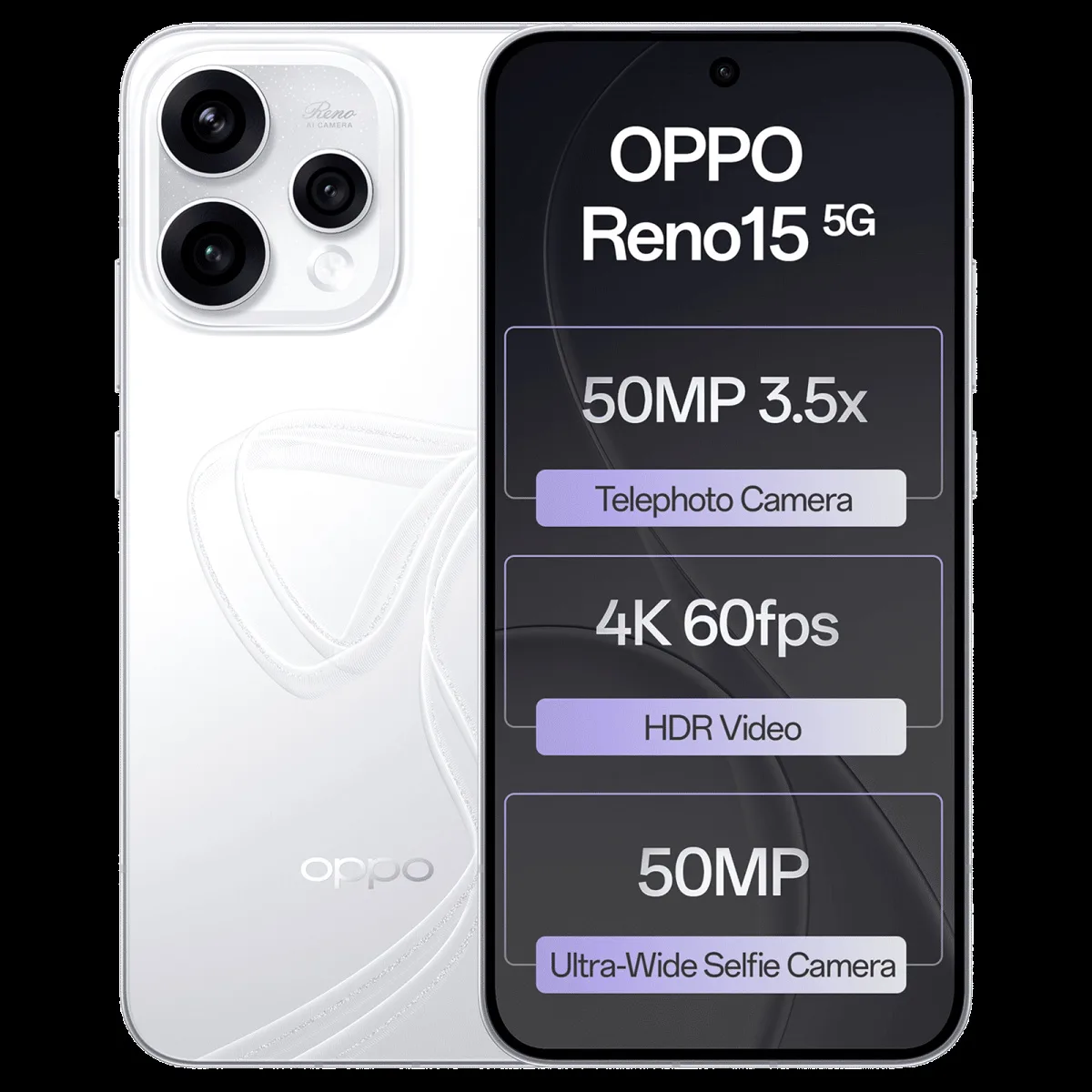 oppo Reno15 5G (12GB RAM, 512GB, Glacier White)
