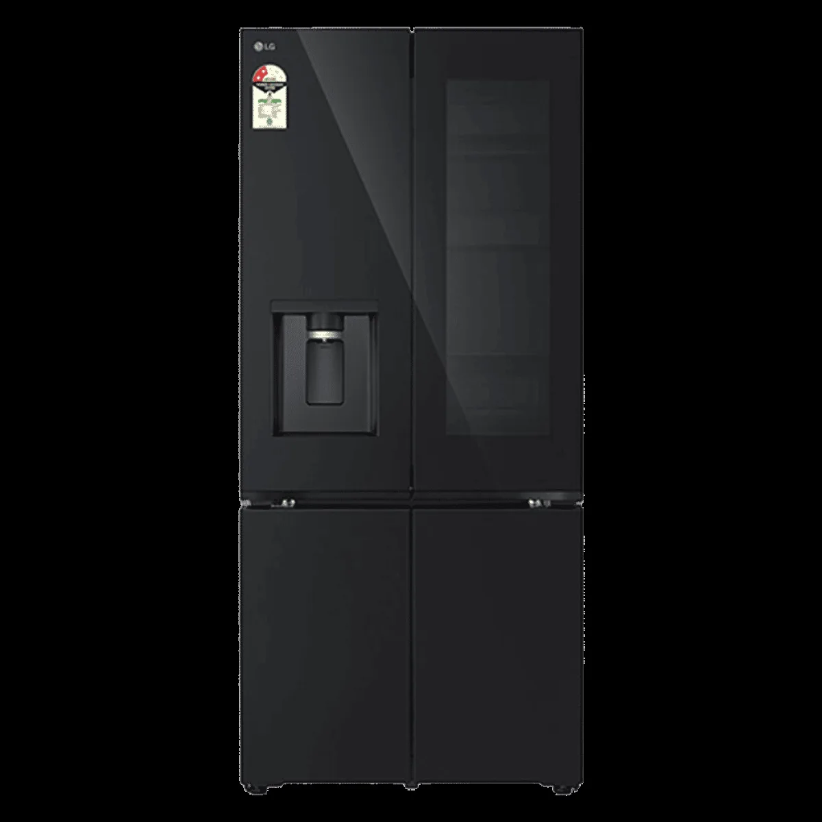 LG 610 Litres 2 Star Frost Free French Door Smart Wifi Enabled Refrigerator with InstaView (GV-K25FFGFB, Black Glass)