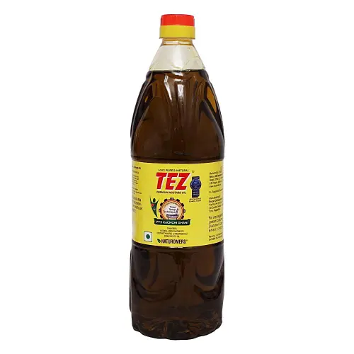 Tez Mustard Kachchi Ghani Oil Bottle